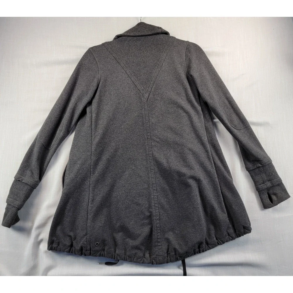 Lululemon Gratitude Wrap Sweater Jacket Women 4 Charcoal Gray Thumbhole Sleeve - Picture 3 of 6